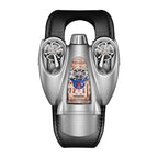 Motorsport-inspired luxury watch with futuristic design, dual dials, and leather strap